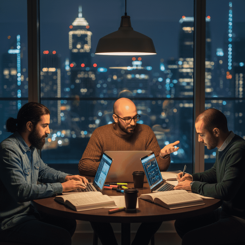  students in Bahrain studying online academic programs in a modern learning environment. 