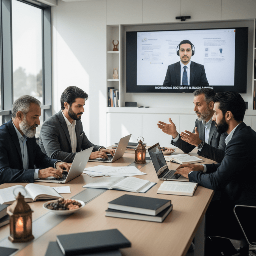  Professional students studying a Doctorate online  during Ramadan 