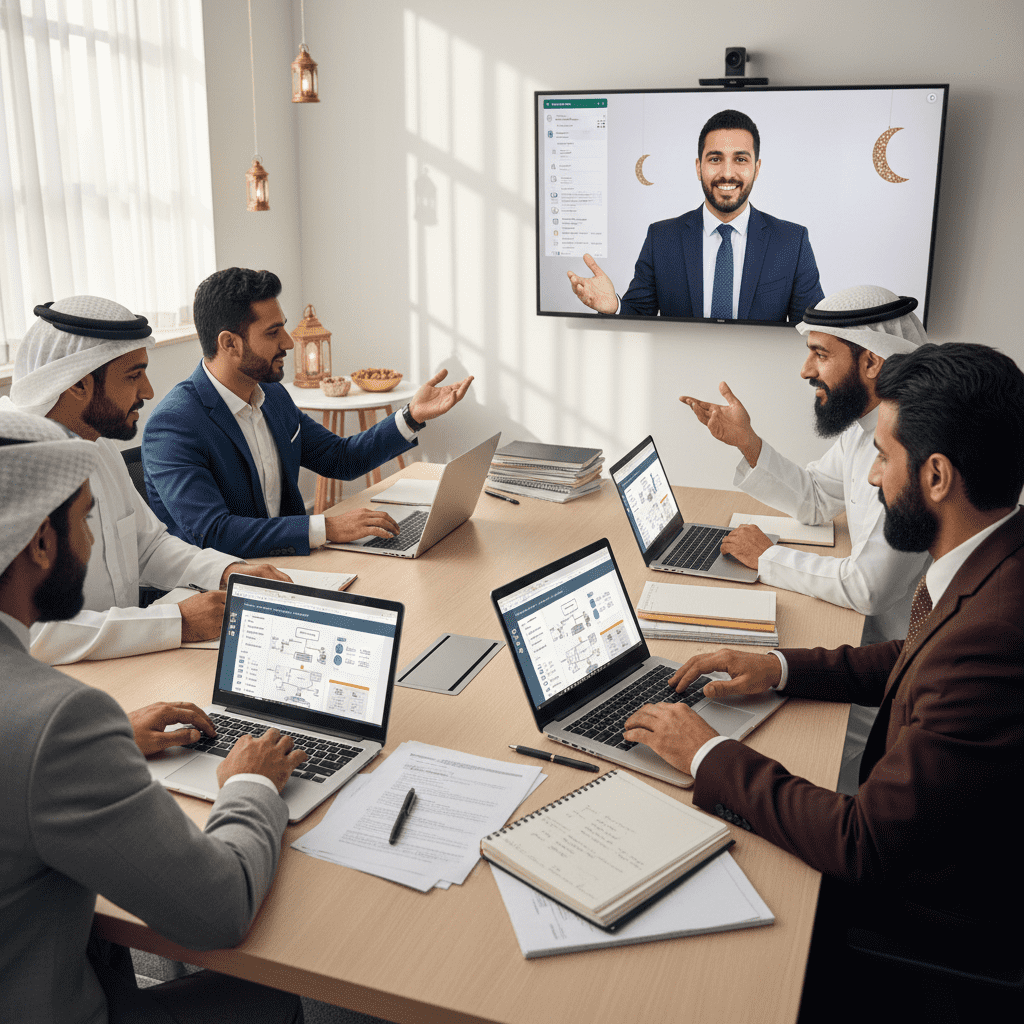  Arab students studying remotely at Gate Academy during Ramadan 