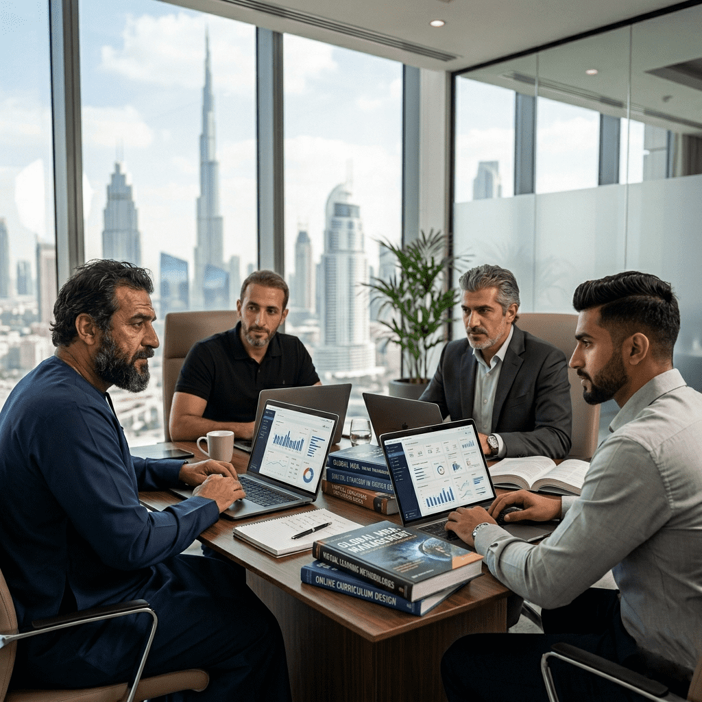  Professionals studying business administration online with internationally accredited degrees 